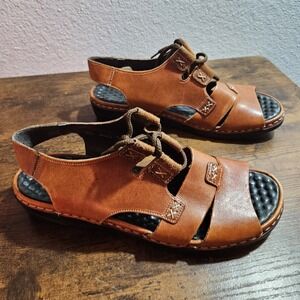 Rieker‎ Antistress Lace Up Sandals Women's 39 Brown Leather